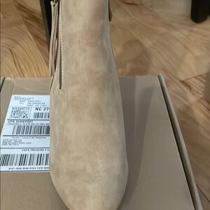Beige Suede Ankle Boots
